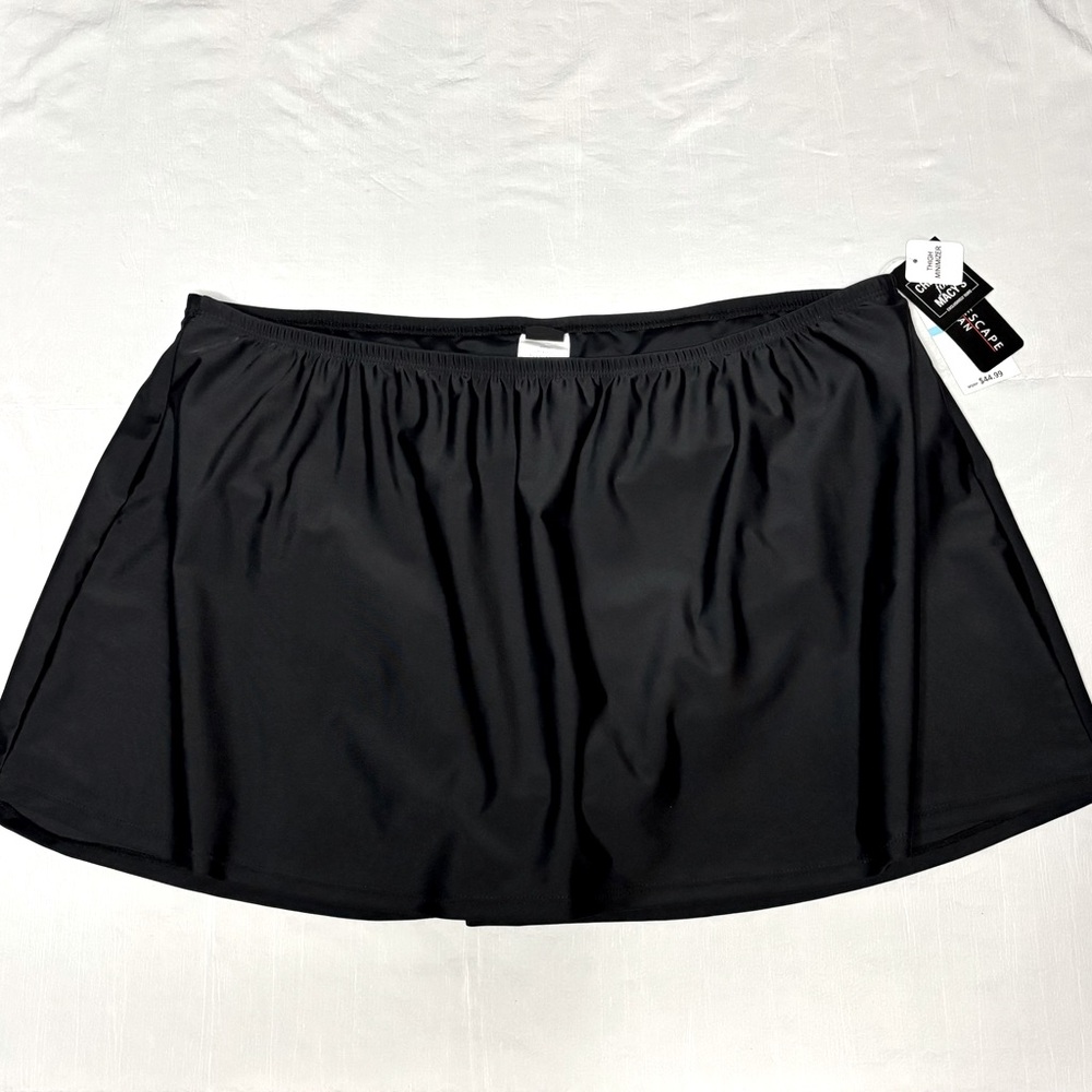 Island Escape Swim Skirt Macy’s Exclusive Black 20W Attached Swimsuit Bottom